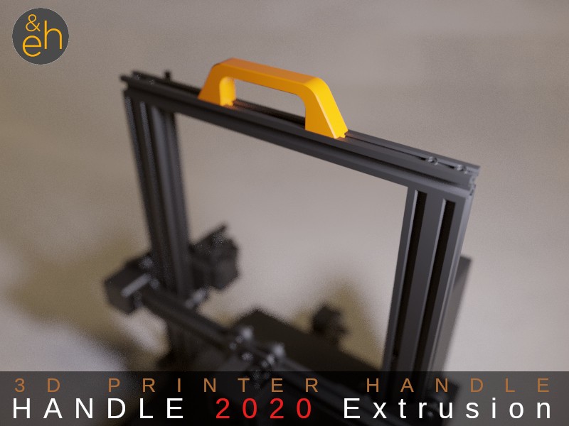 3D Printer Handle for 2020 Extrusion - Creality Ender 3, 5, Cr-10, Anycubic, Anet, Geeetech etc.