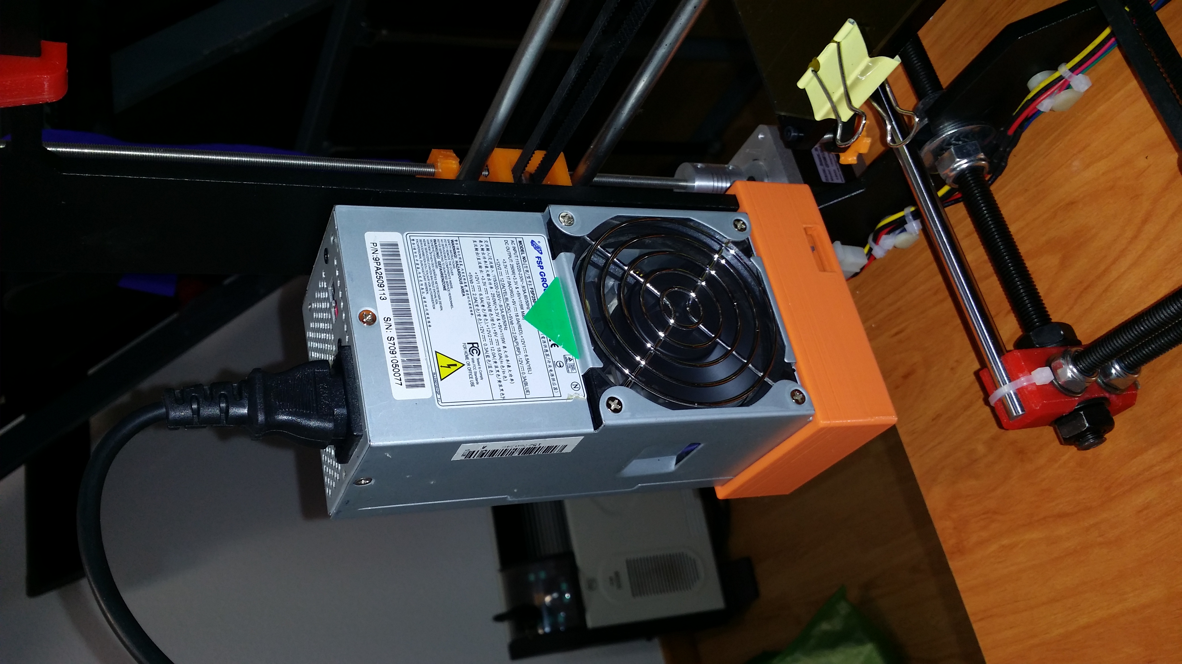 Power supply holder for Prusa I3 with 6mm aluminium frame