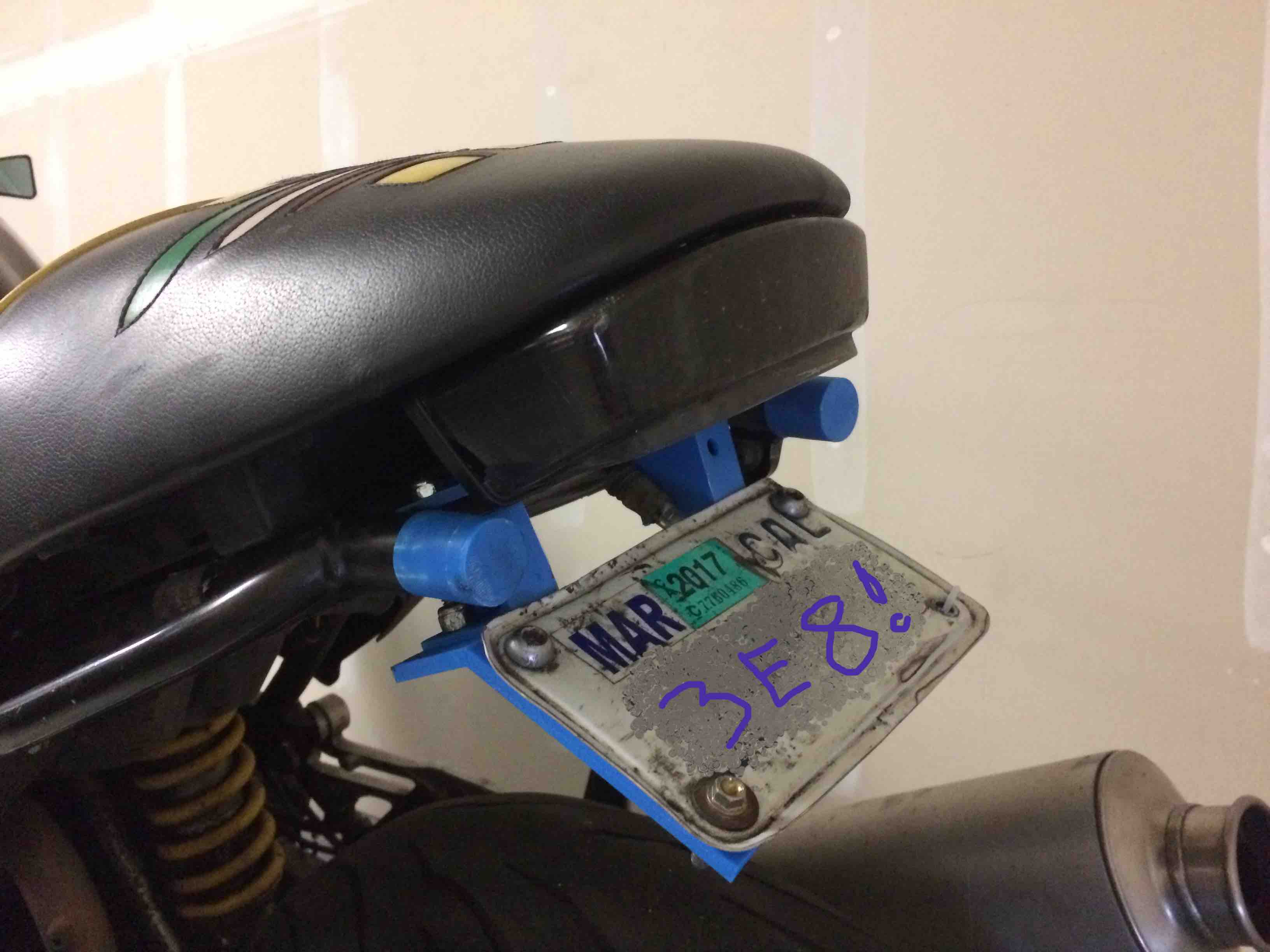 Ducati tail light and license plate mount