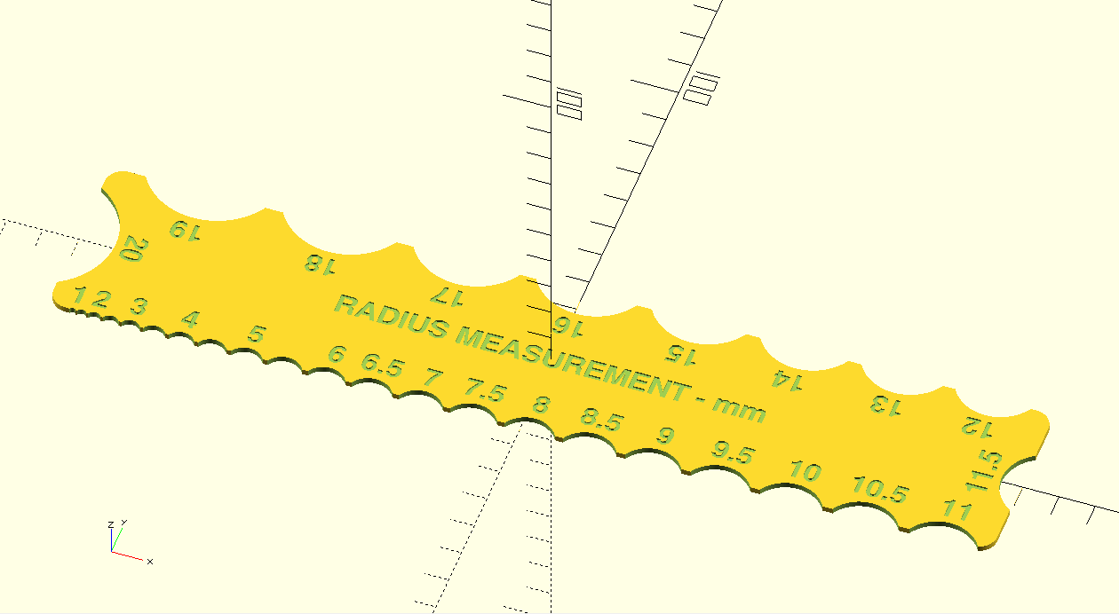 Convex (Outside) Corner Radius Measuring Tool