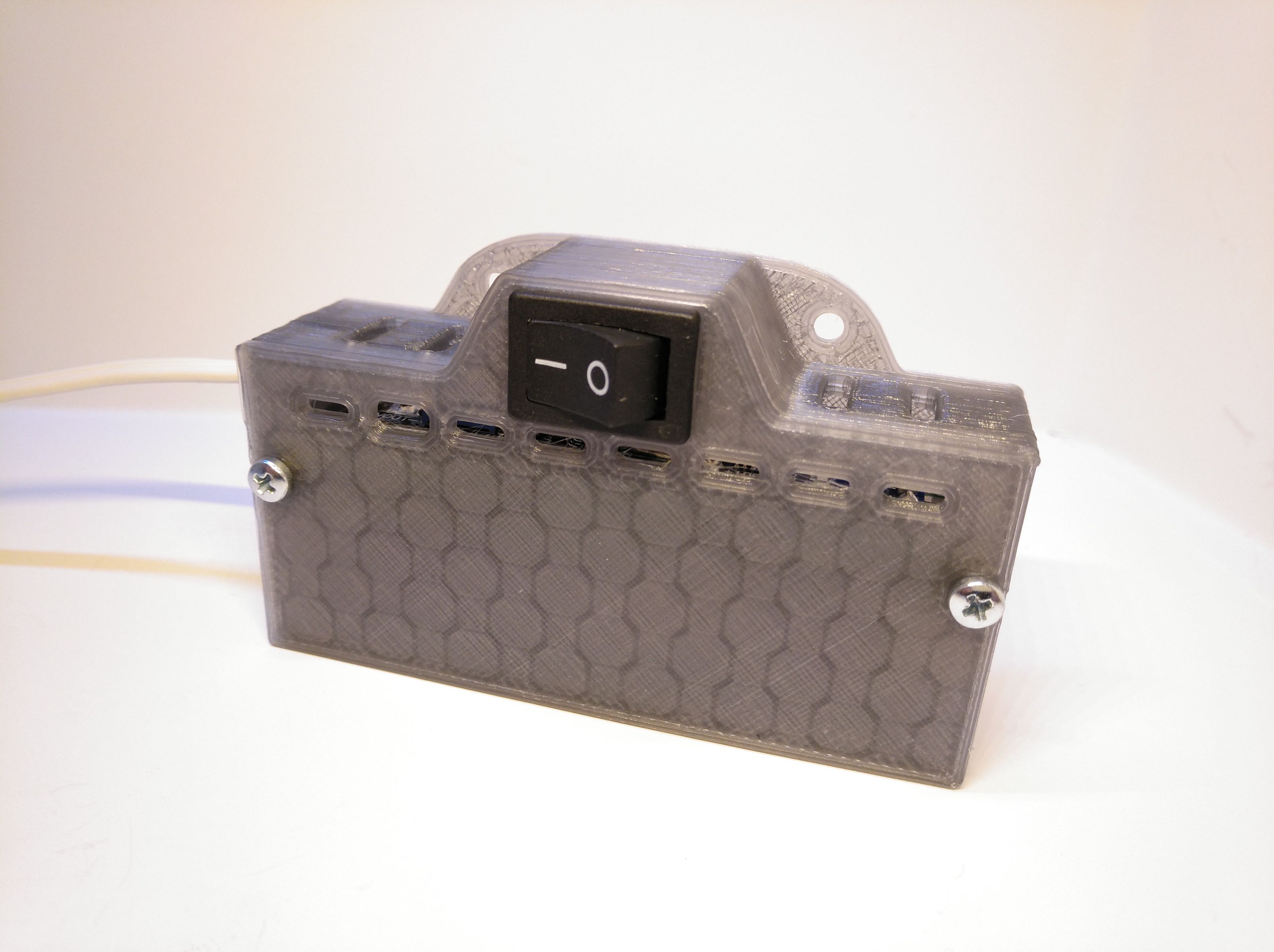 Battery case 18650 with room for charger and step-up converter