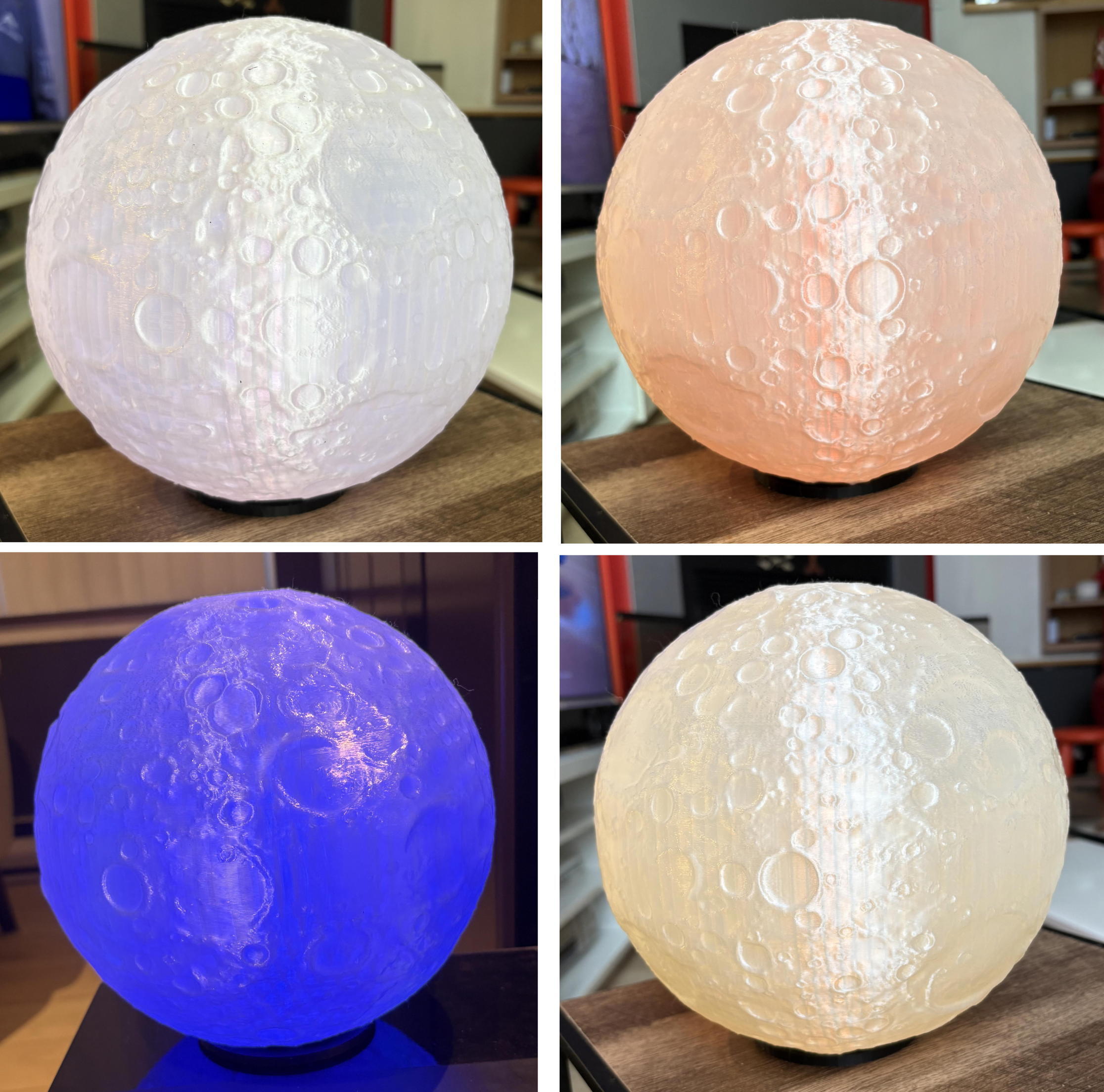 Moon lamp with stable base