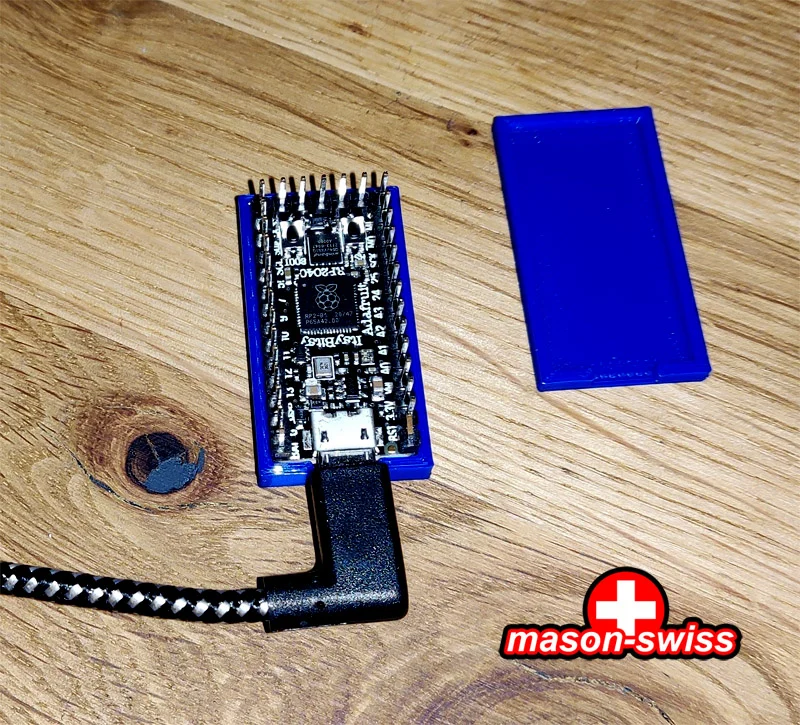Holder plate for Adafruit ItsyBitsy RP2040