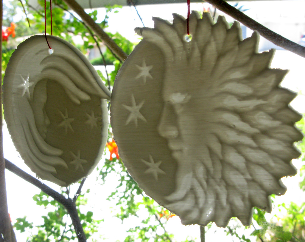 Lithopane Sun Moon Plaques
