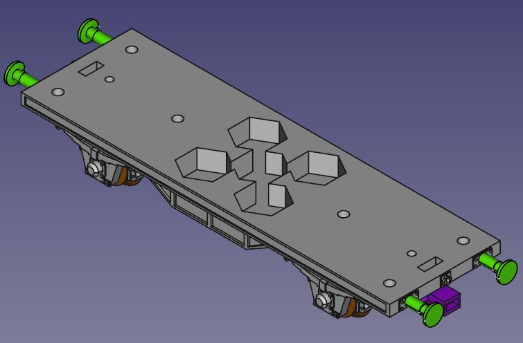 H0 scale wagon chassis compatible with Hobby series