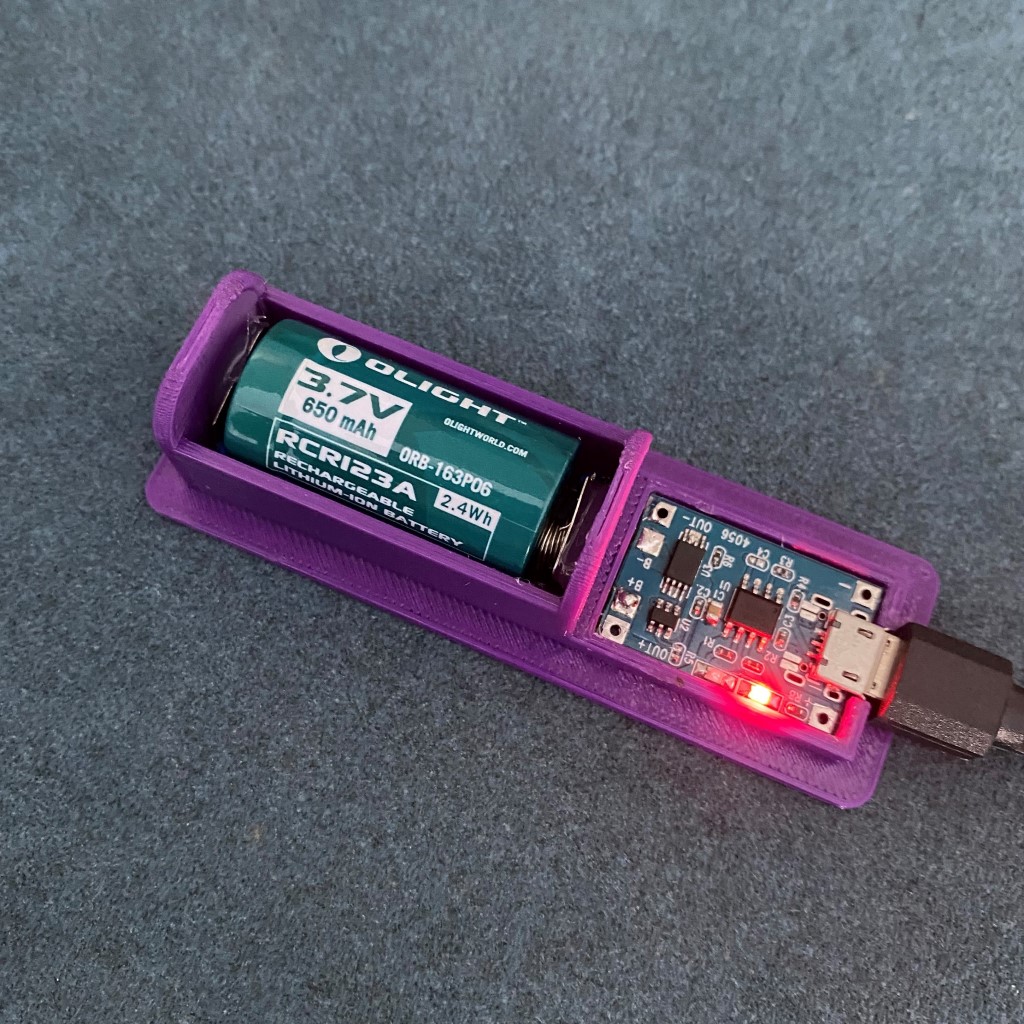 Battery charger for CRC123A RC123A using TP4056 module