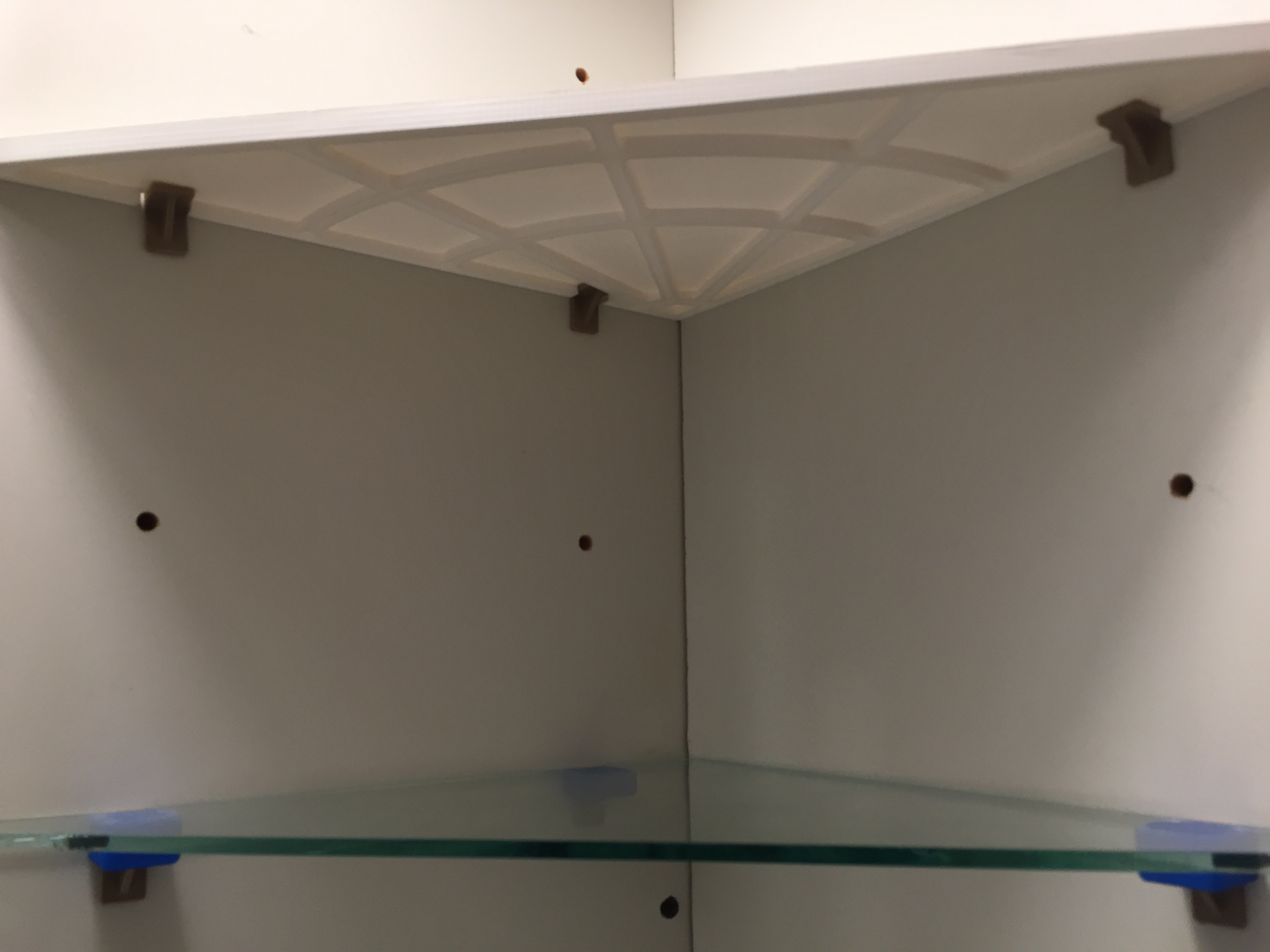 Locking medicine cabinet shelves