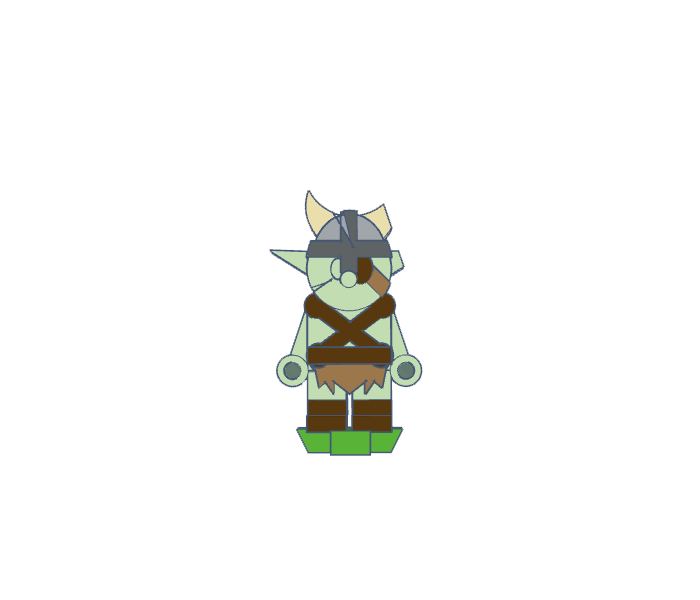 Flatminis Continued - Gak the Goblin Barbarian