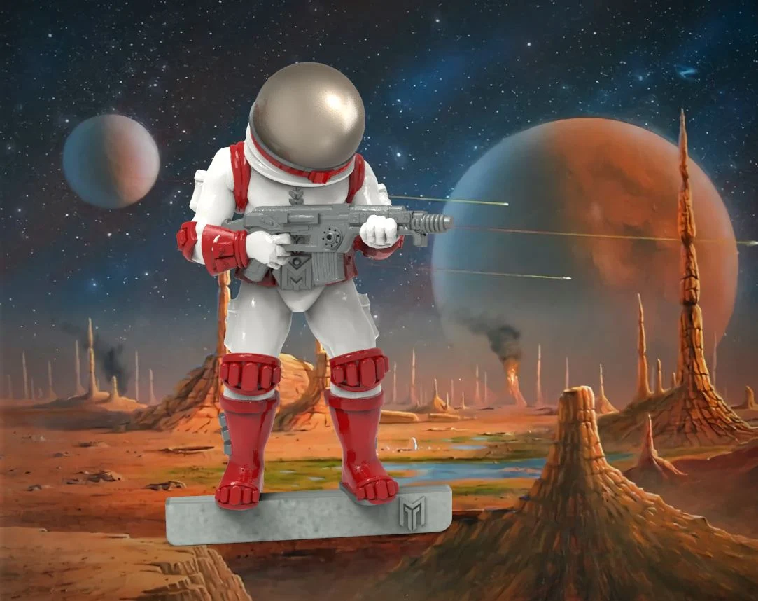 Retro Space Man / Vintage 50's Sci-Fi Soldier - 28mm Miniature