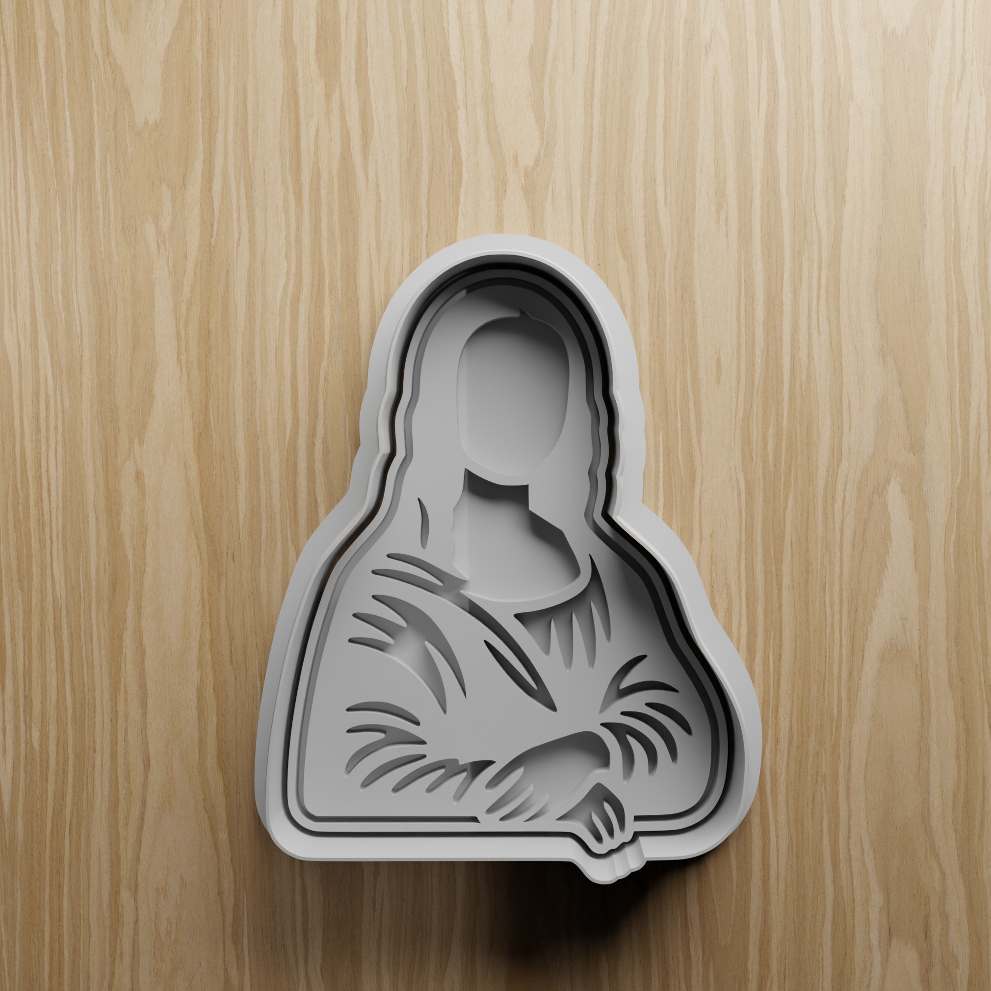 Mona Lisa Cookie Cutter STL | Renaissance Portrait Fondant Cutter | 3D Printable Cookie Stamp