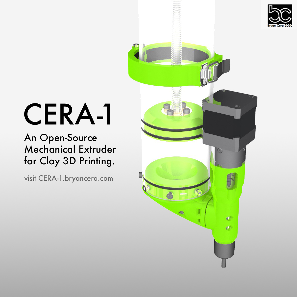 CERA-1 Clay 3D Printer Extruder