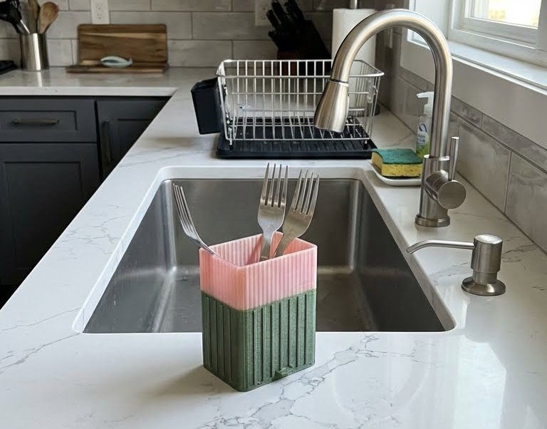 Kitchen Organizer – Sponge & Cutlery Drainer