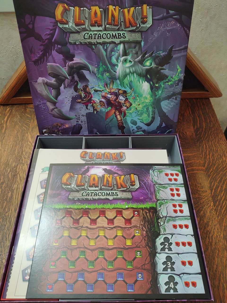 Clank! Catacombs insert &amp; organizer - also holds Adventuring Party expansion