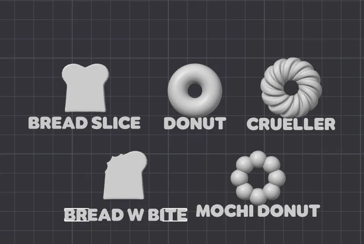 Mini Bakery Pastry Foods and Clay Molds for Dollhouse (use for Print supports)