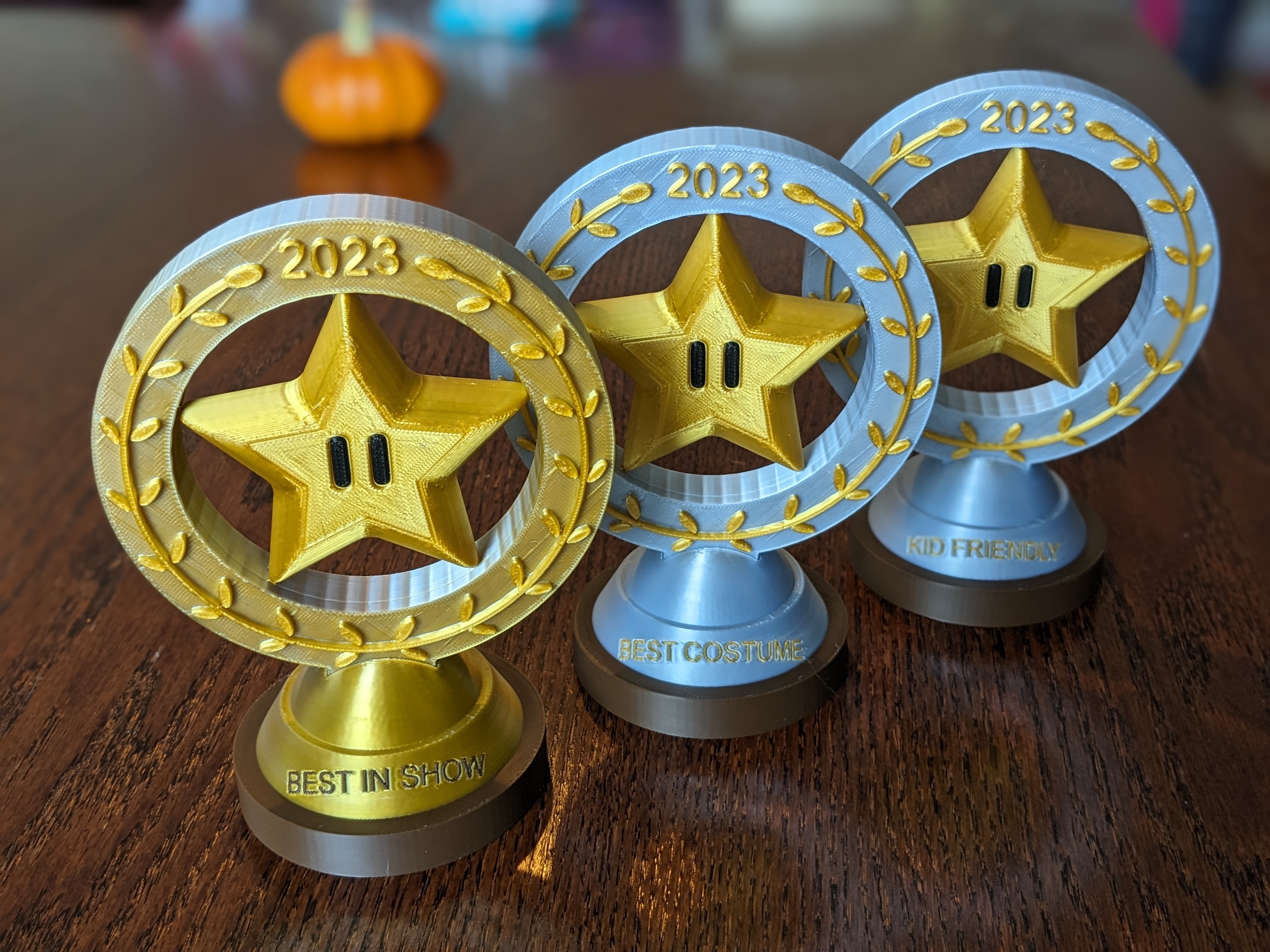 Star Trophy with color and text