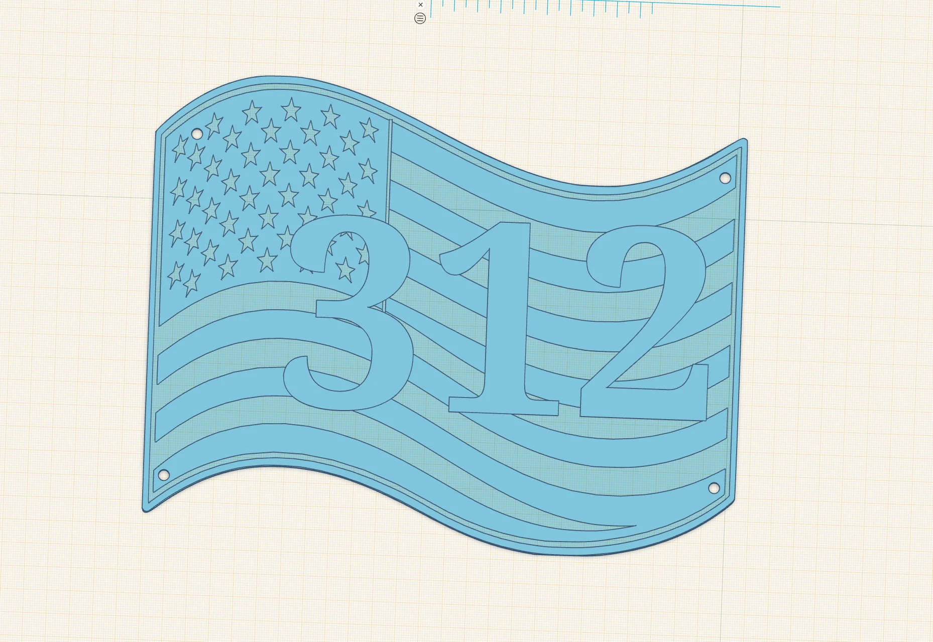US flag Wavy House Nuumber Sign