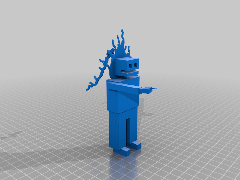 Mine Craft styled Ghost Rider figure