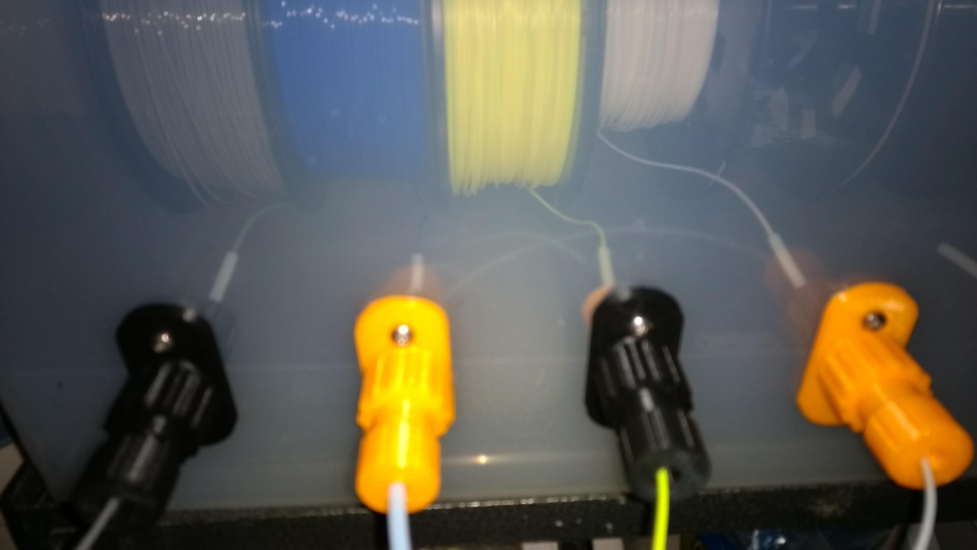 Filament filter/lubricator bowden dry box connector