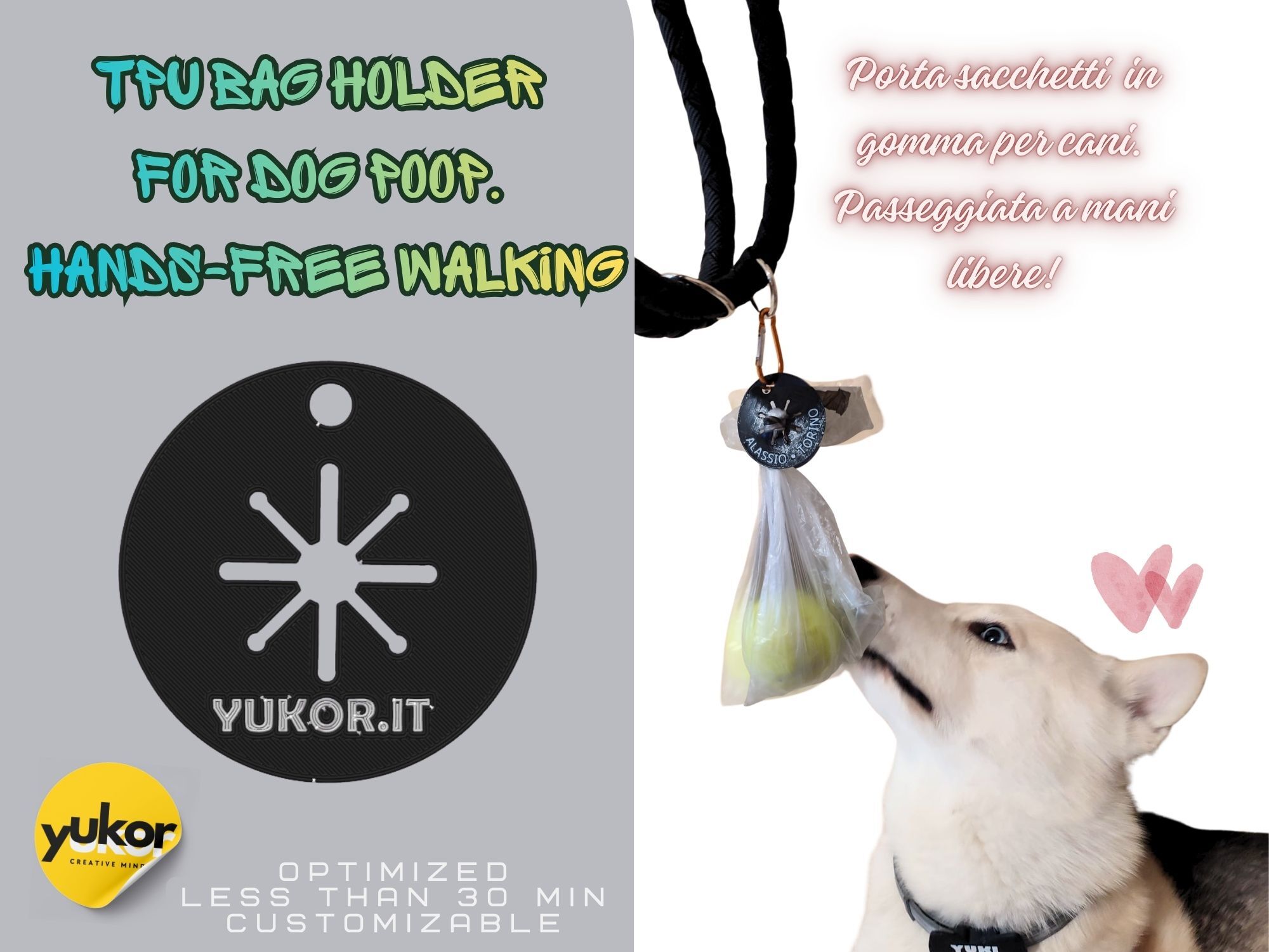 tpu bag holder for Dog poop. hands-free walking