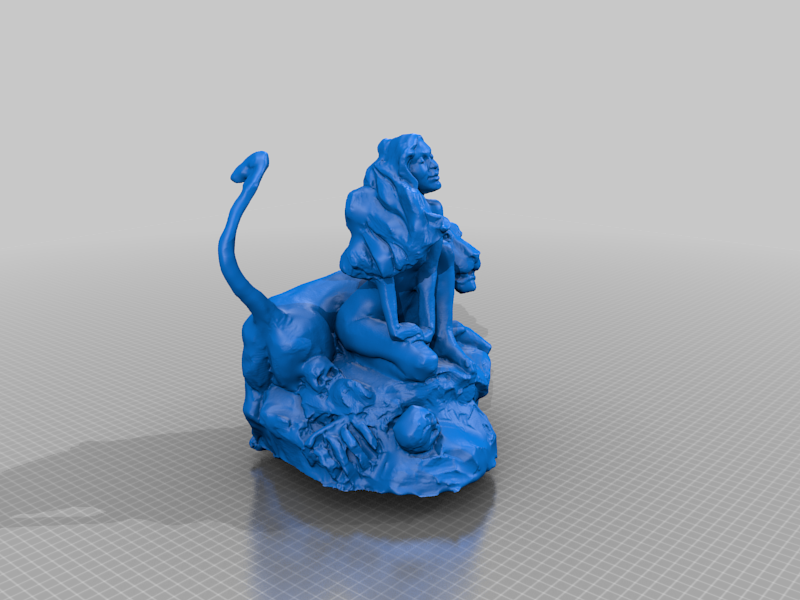 Girl with Lion sculpture