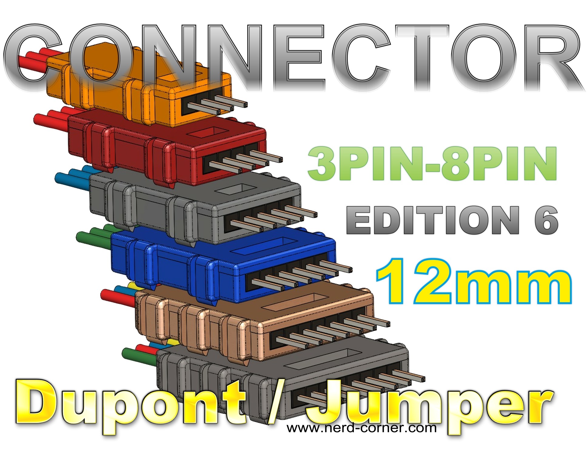 CONNECTORS Edition 3-8 Pin Dupont / Jumper-Cable 12mm