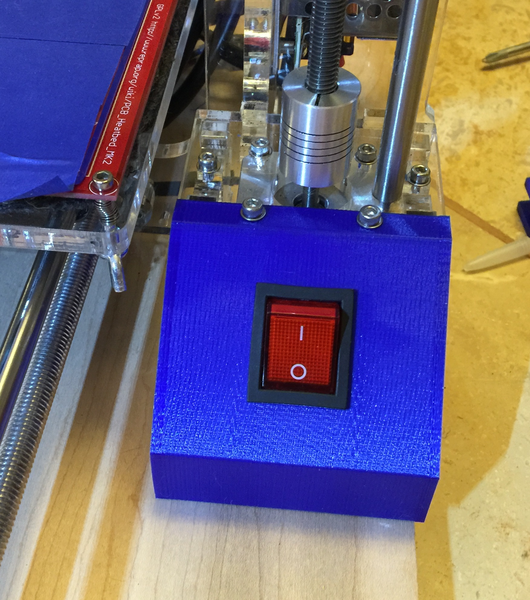 GEEETech Prusa i3b Acrylic - Front Switch Box from Z-axis stepper mounts (L&R)