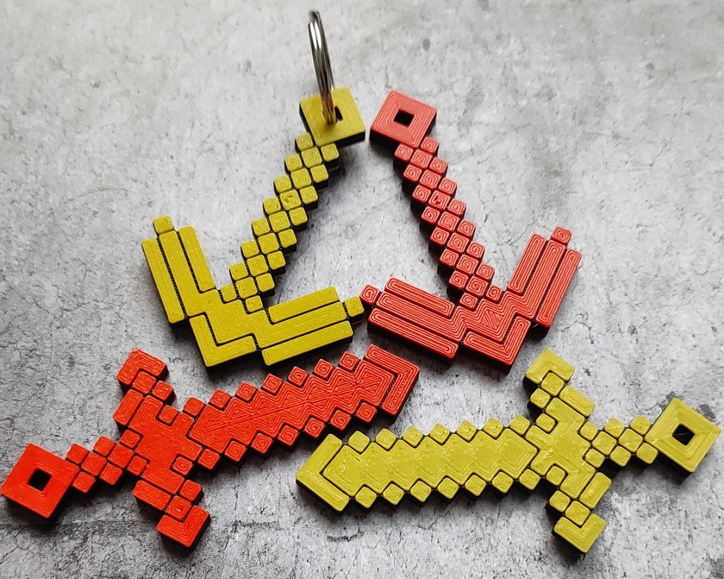 Minecraft Tools with Keychain Hole