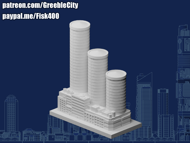 GreebleCity: Financial Center aka Three wise men.