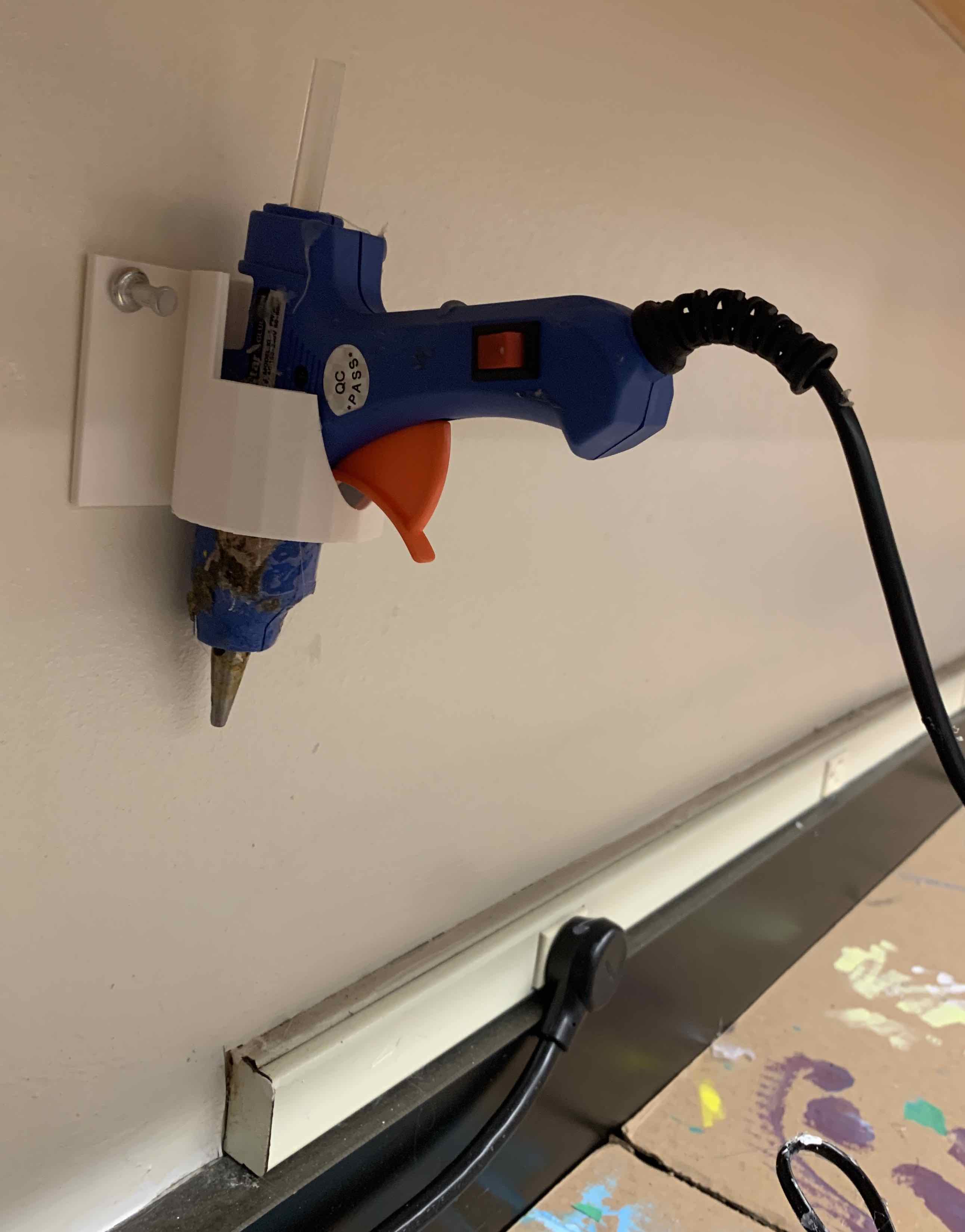 Wall mount for mini hot glue gun