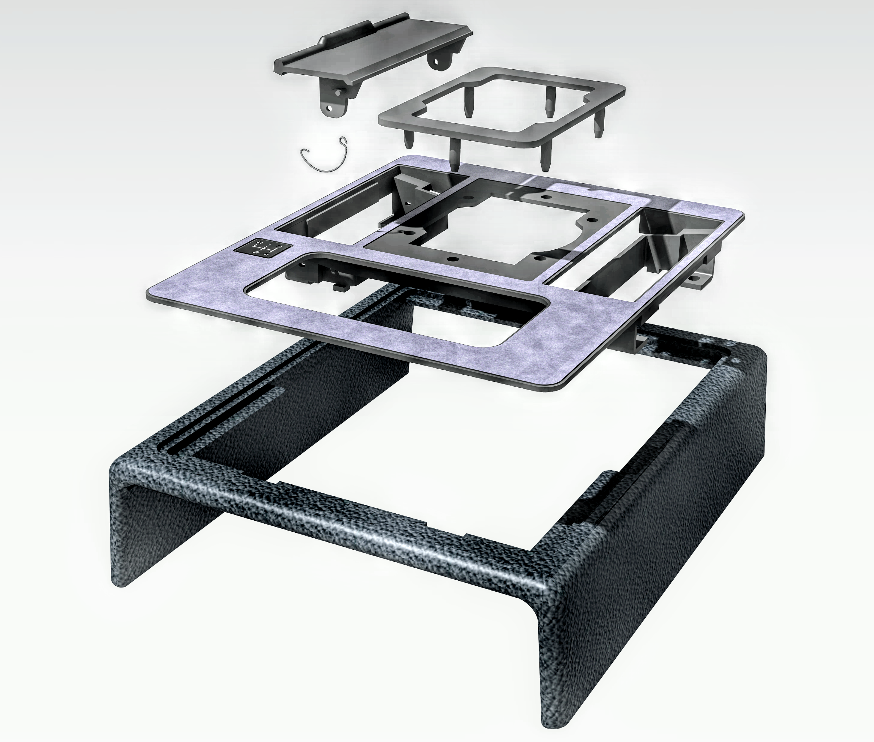 Front center console assembly for Pontiac Fiero