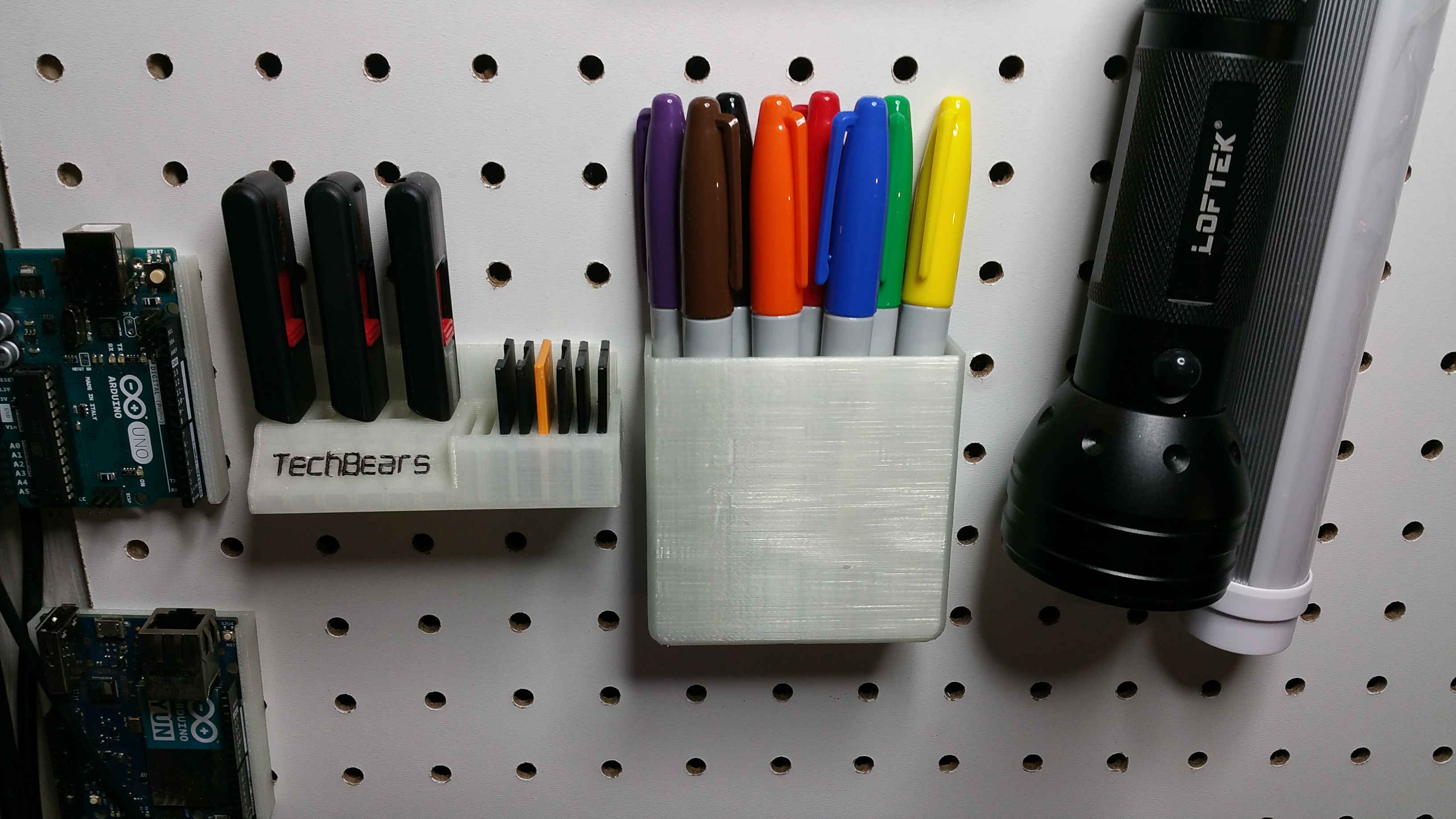 Pegboard Mounted Pen Holder