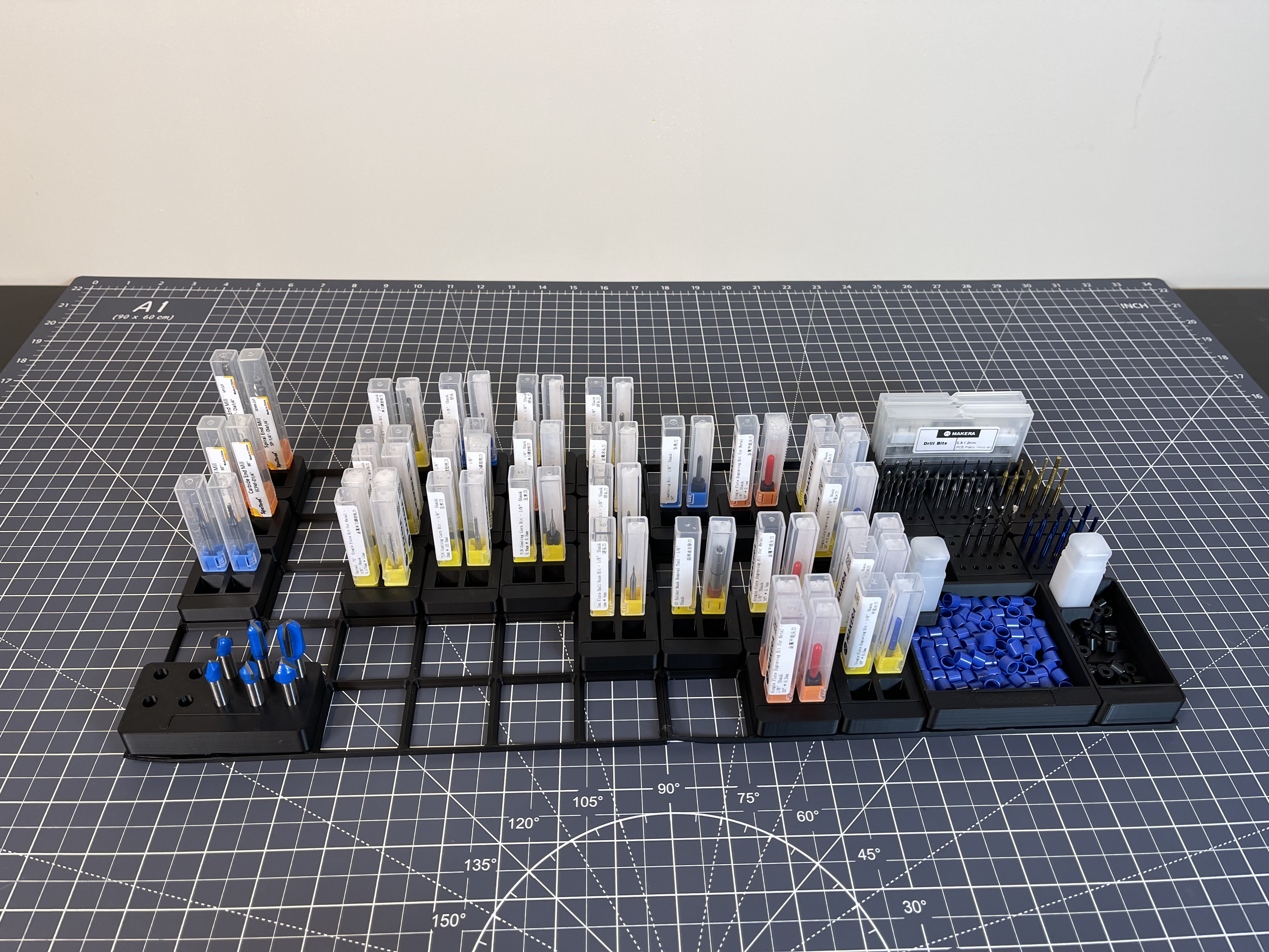 Gridfinity CNC/Router Bit Holder (1/8in, 1/4in)