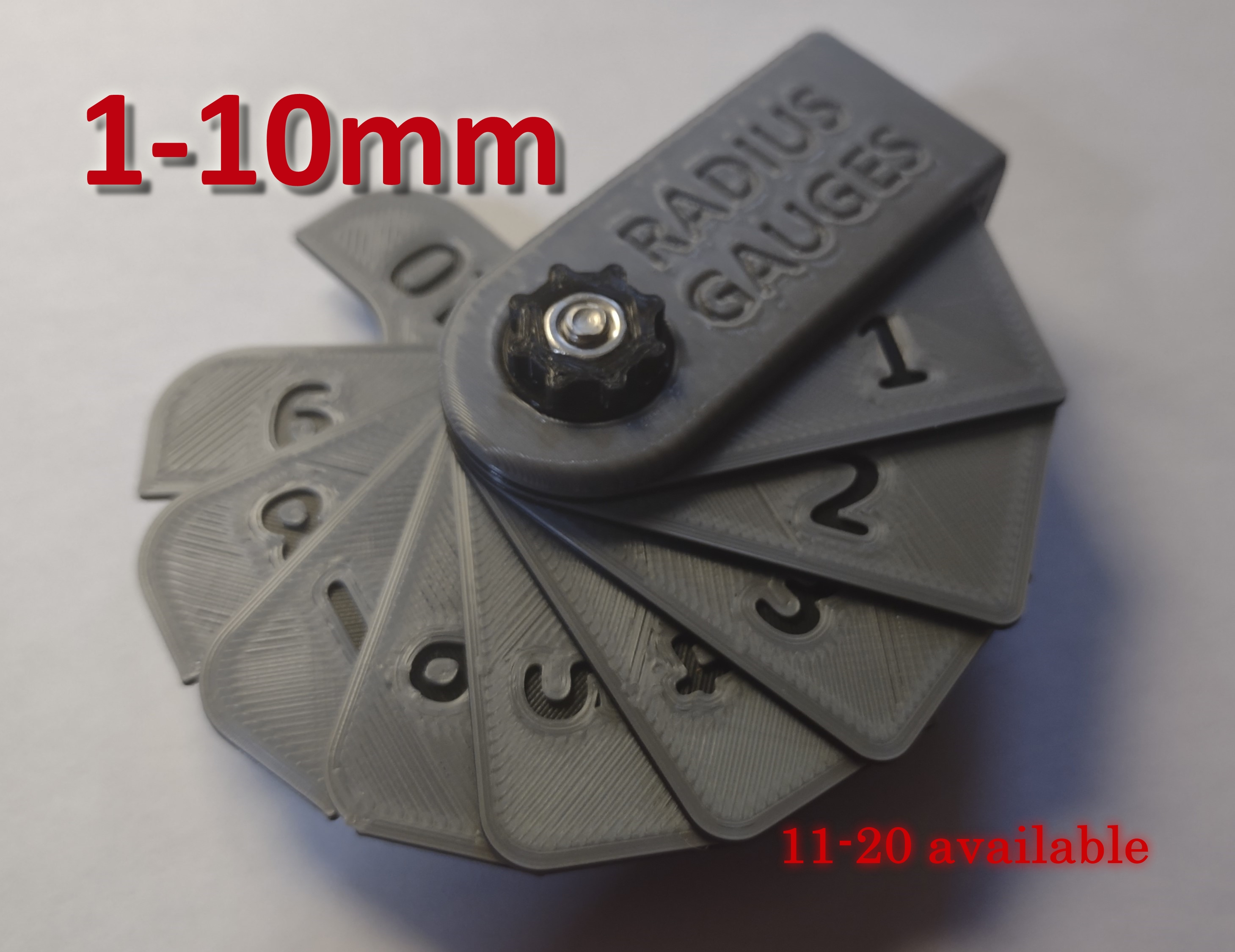 Radius Gauge Set, 1-10mm
