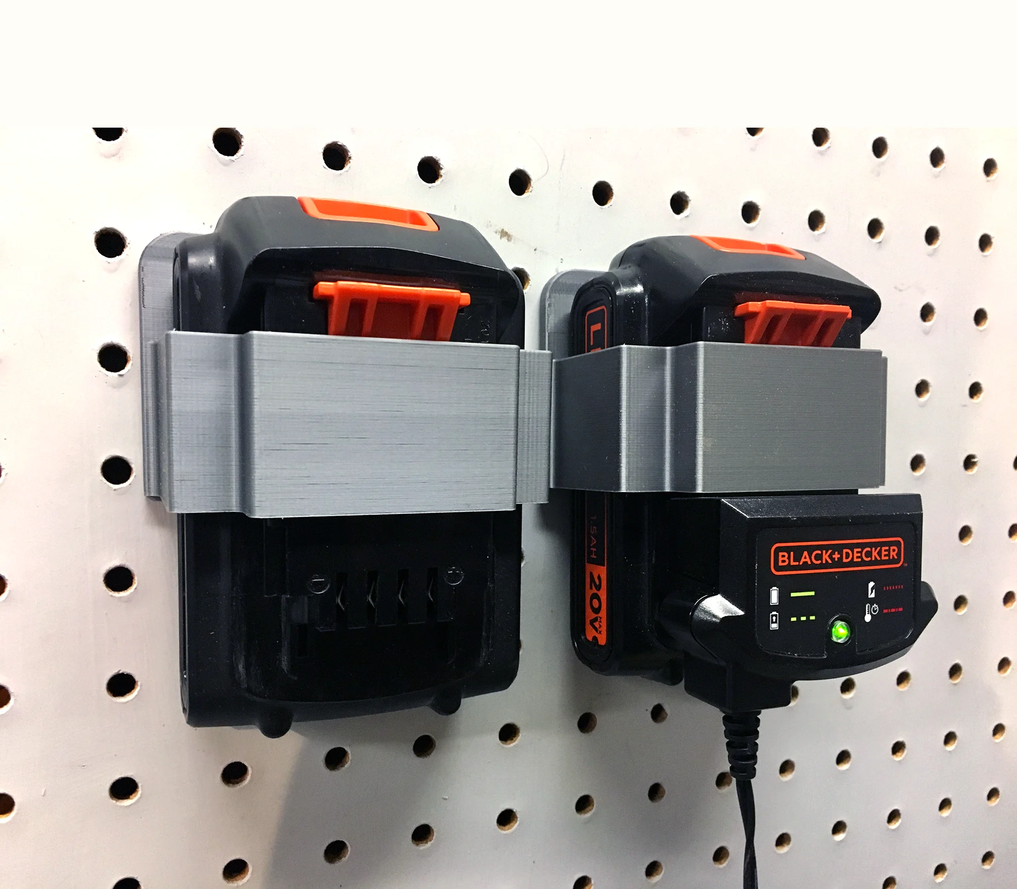 Pegboard Holder for Black & Decker 20V Battery