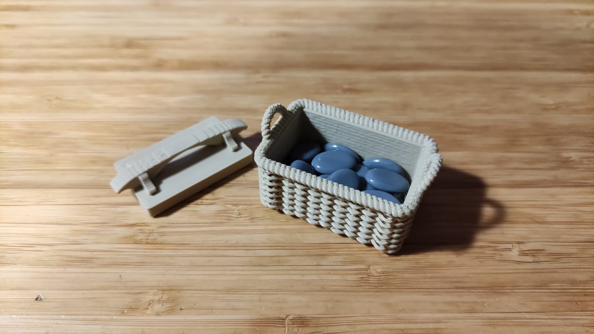 Wicker basket for Everdell pebbles