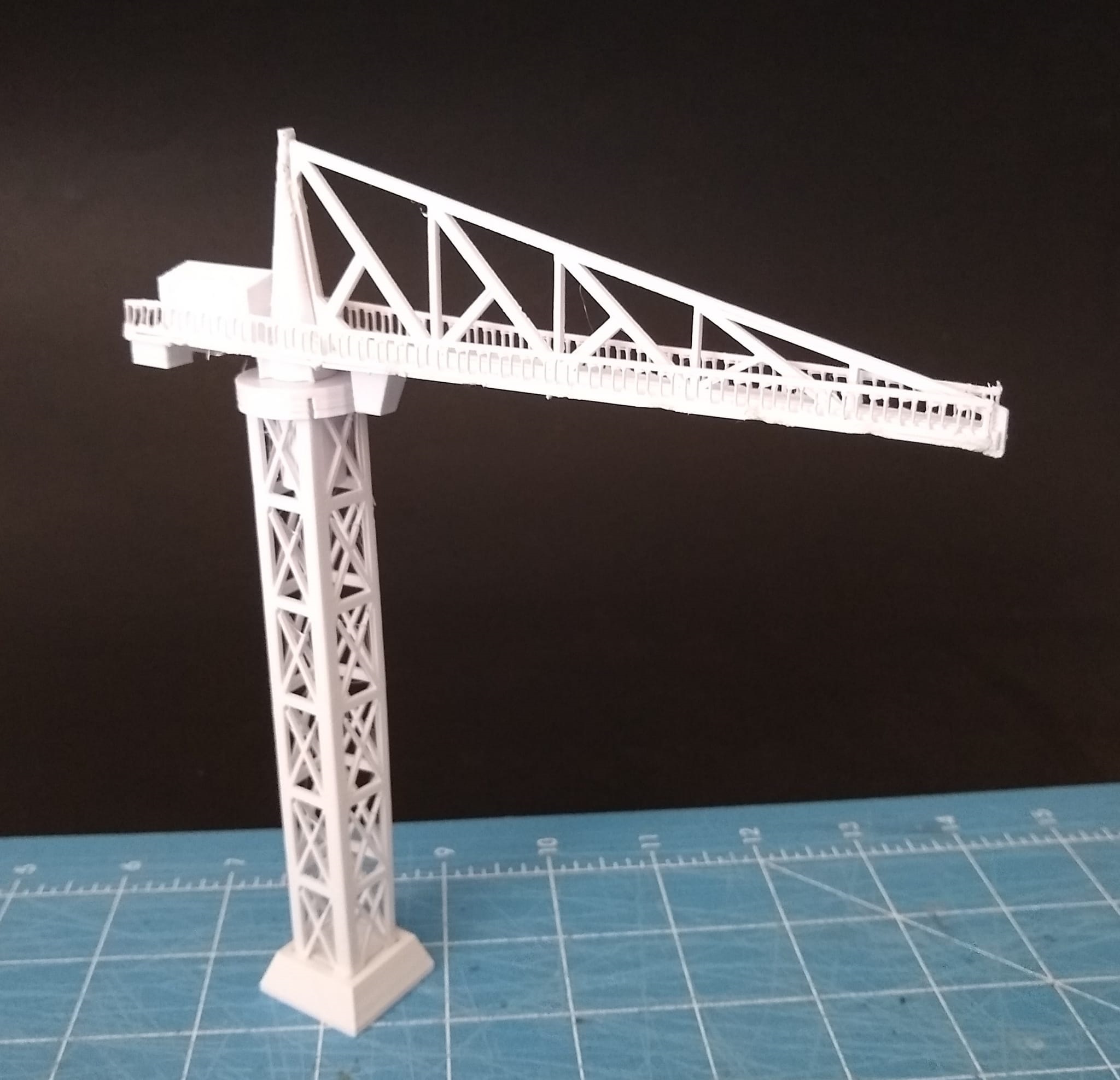 Scale model shipyard crane