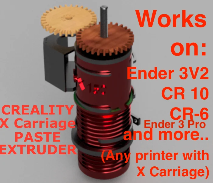 Creality Paste Extruder for X Carriage (Fully 3D Printed)