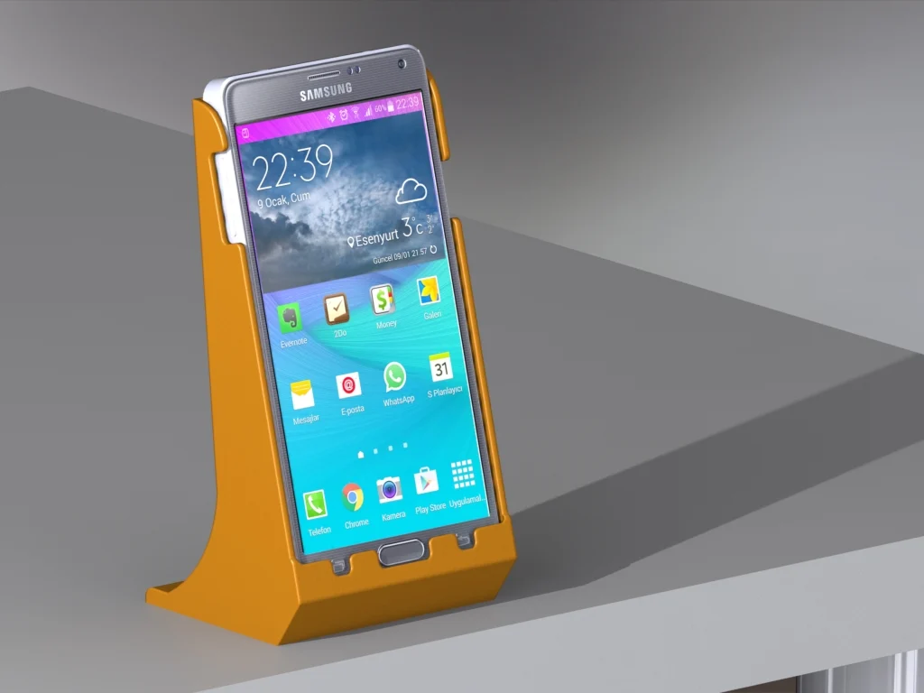 Note 4 Stand with Qi Charger and Passive Speaker Booster