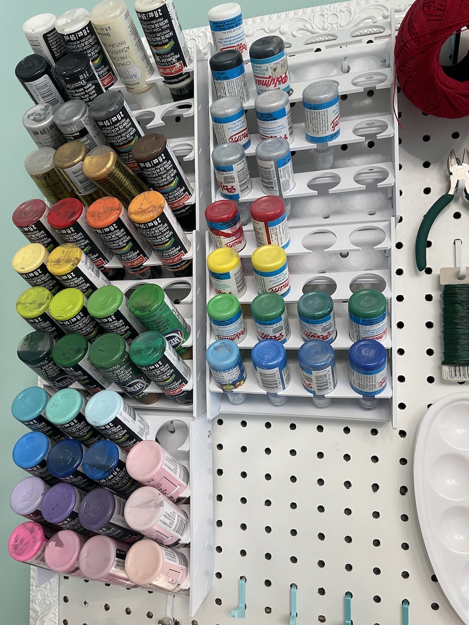 Acrylic Paint Pegboard Rack