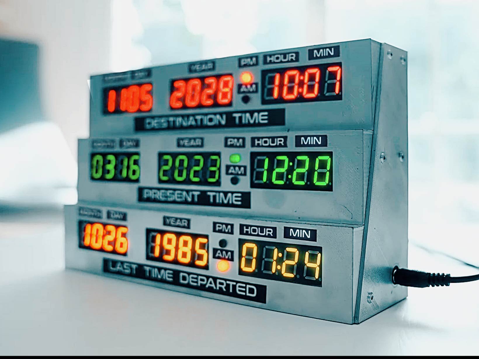 Delorean clock - Back to the future style