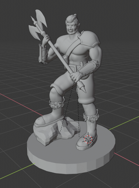 Half-orc barbarian dnd mini