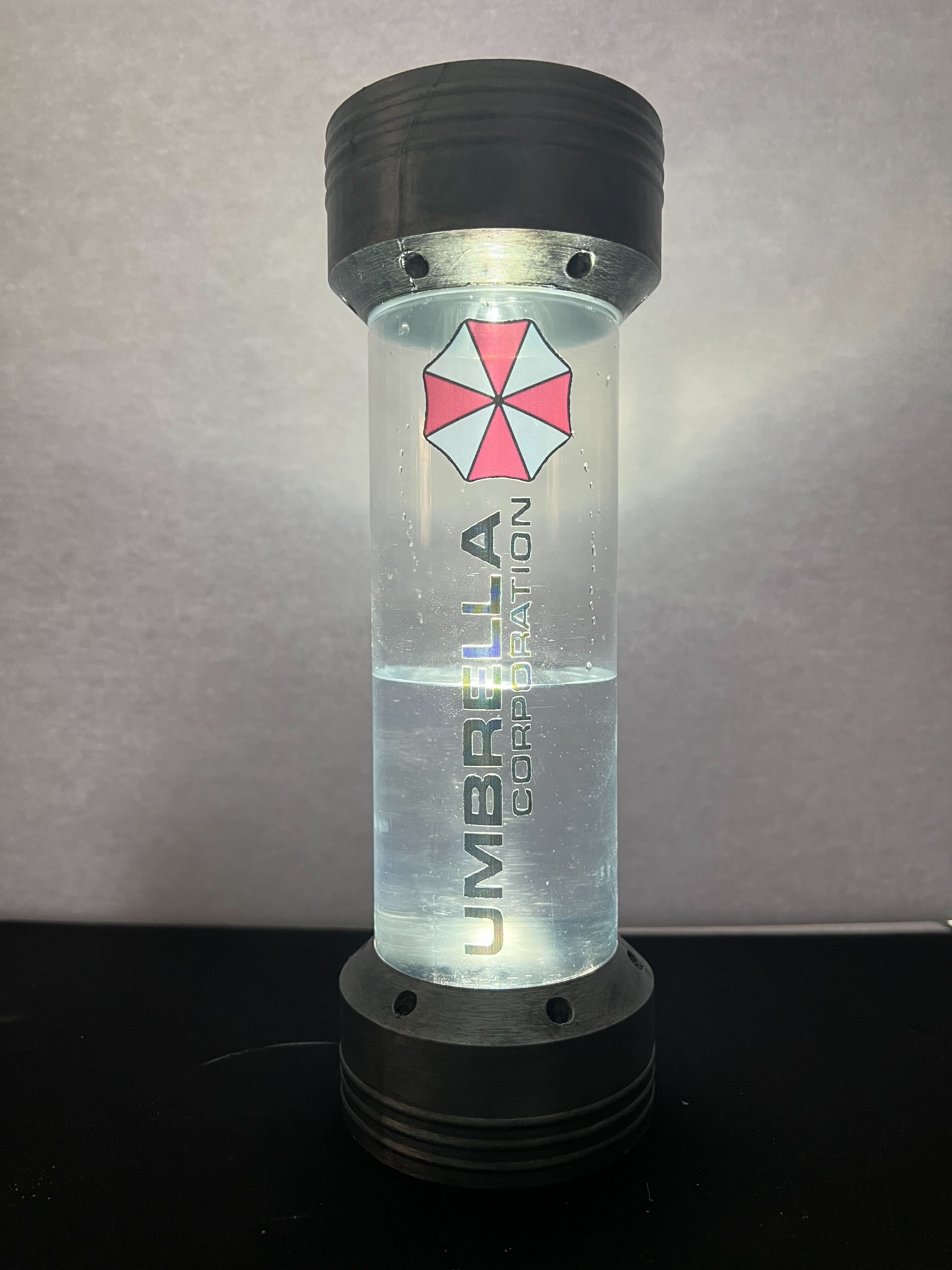 Light up Voss water bottle T-Virus container