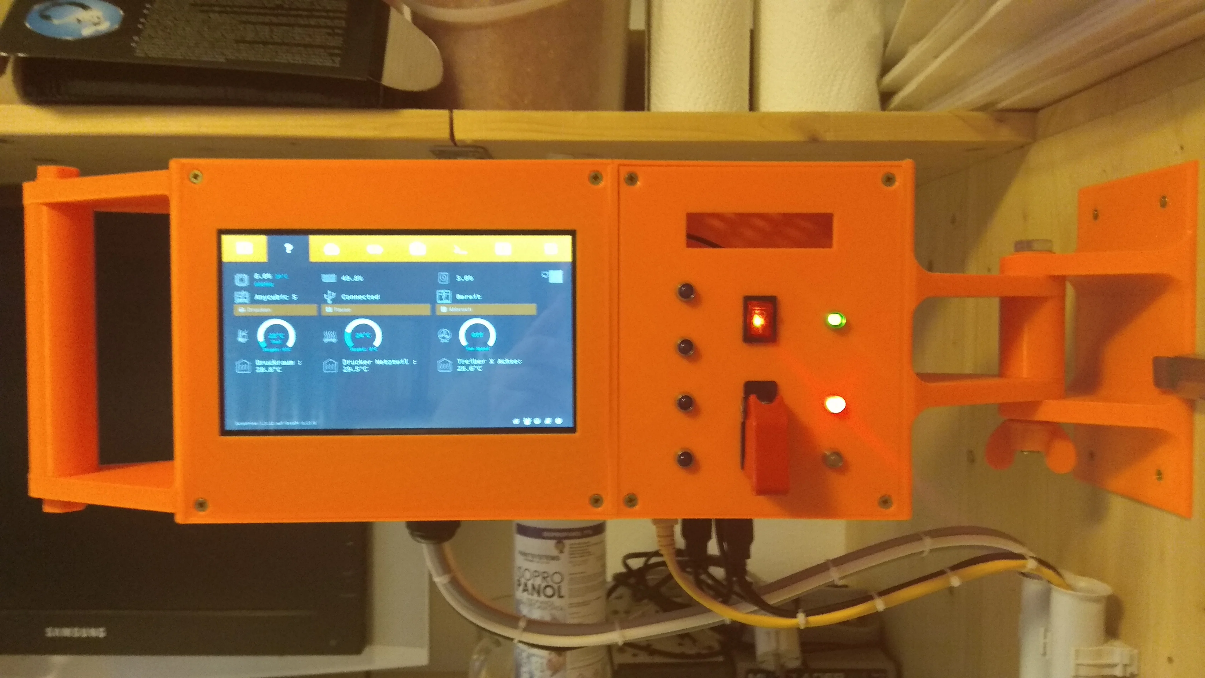 Octoprint / Octopi / Raspberry / Relay / Touch Display / Power Supply - Housing wall assembly