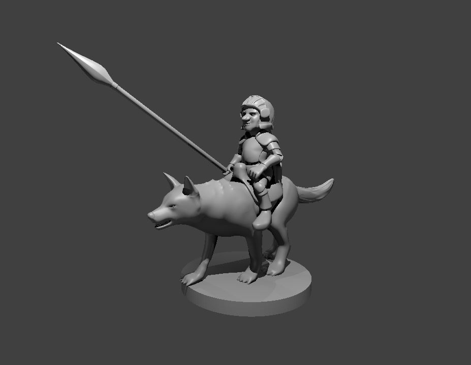 Gnome Cavalier on a German Shepard!