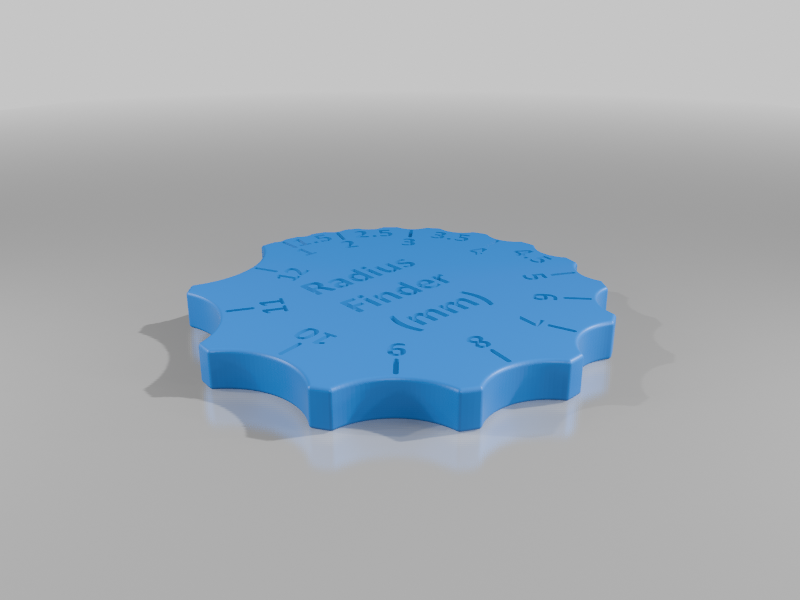 Metric radius finder (1-12mm)