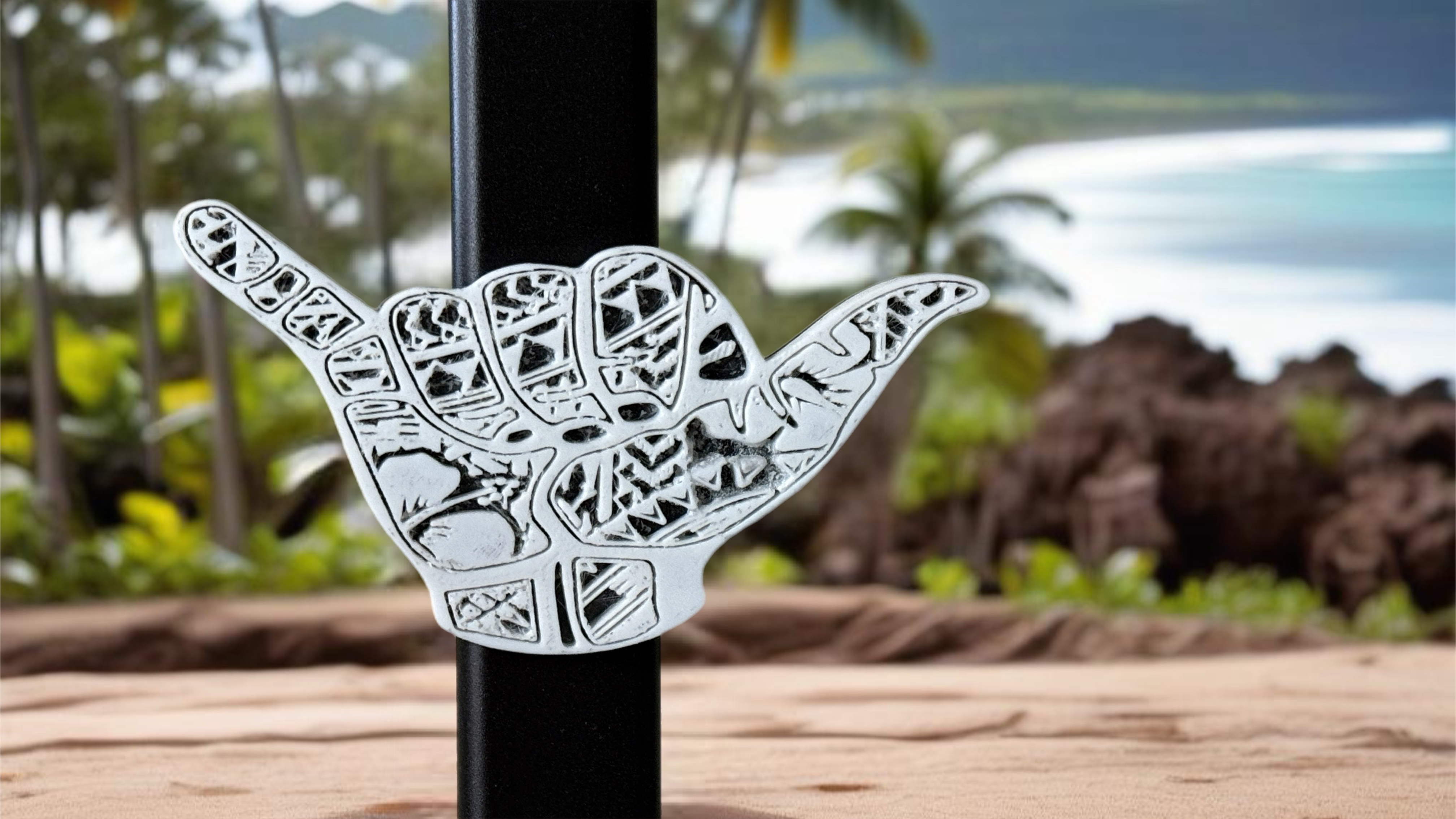 Shaka with tribal overlay