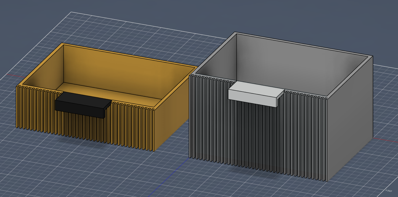 Modern Ribbed Storage Bin / Drawer Organizer (with Clip-on Handle)