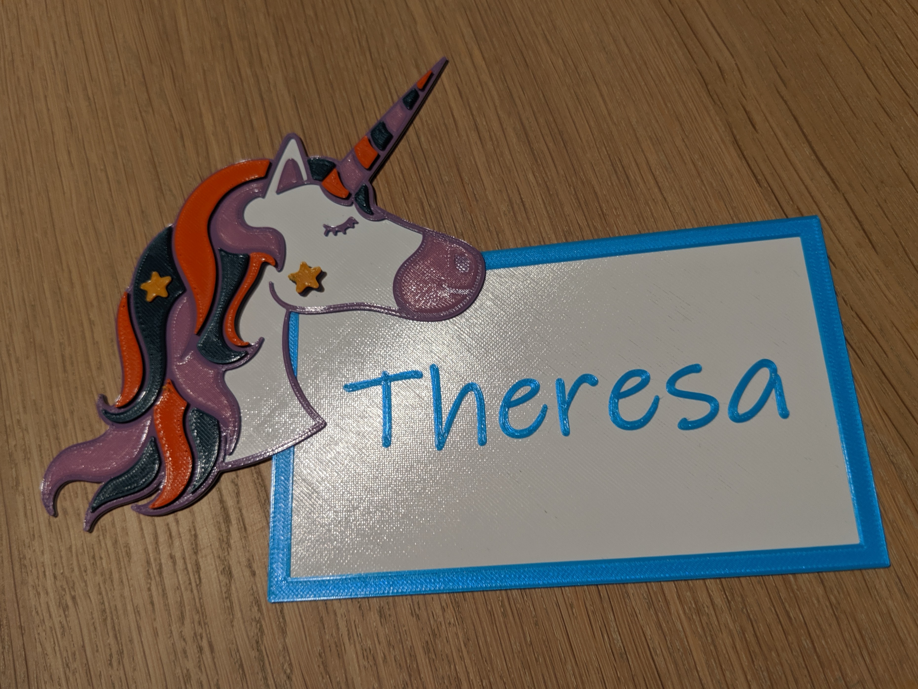UNICORN Name Tag - multicolor singleextruder