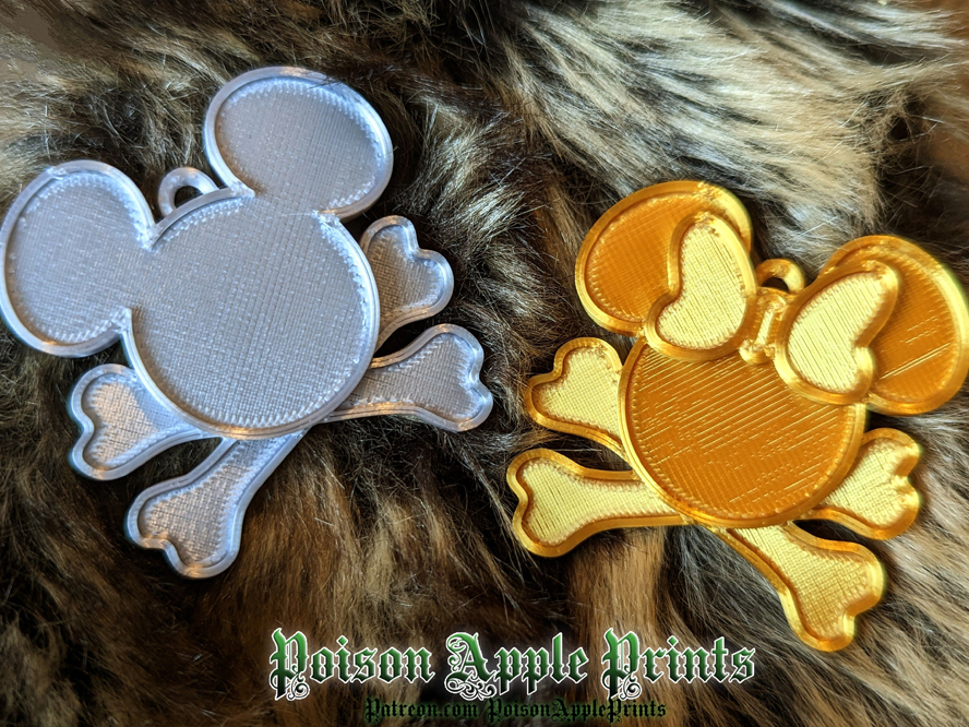 Disney Mouse & Crossbones Dog Tags / Keyrings
