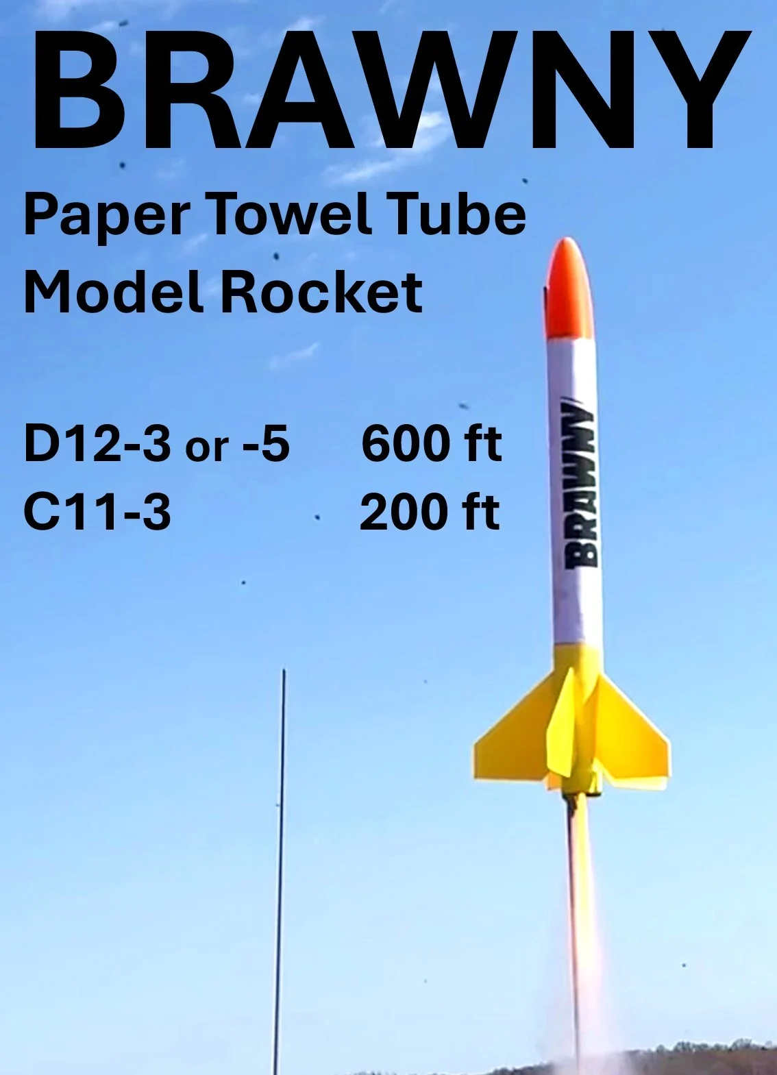 Brawny: Paper Towel Tube Model Rocket for D12 motors